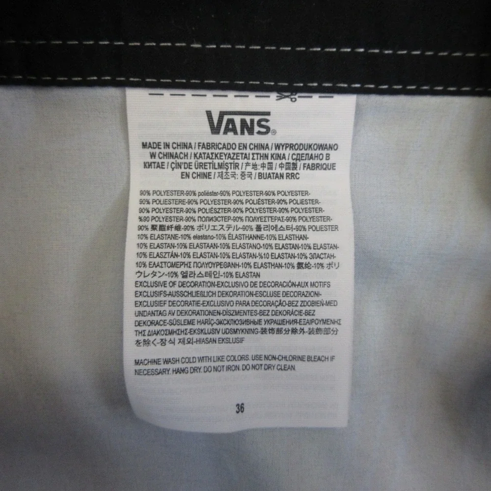Vans Board Shorts Mens 36 Black‎ & Gray w/ Floral Tropical Swim Surf